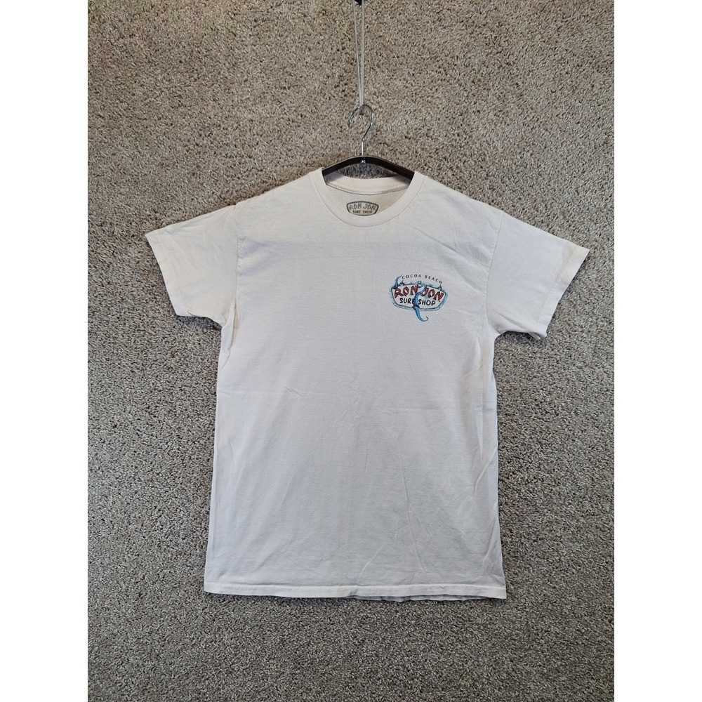 Ron Jon Surf Shop T-Shirt Mens Medium White Graphic Print Short Sleeve Pullover
